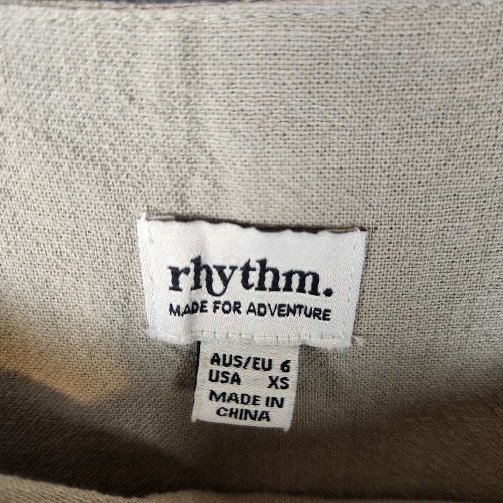 Rhythm Jumpsuit Women's XS  Sage Green Linen Blend Verona Drawstring Wide-Leg - Picture 3 of 7